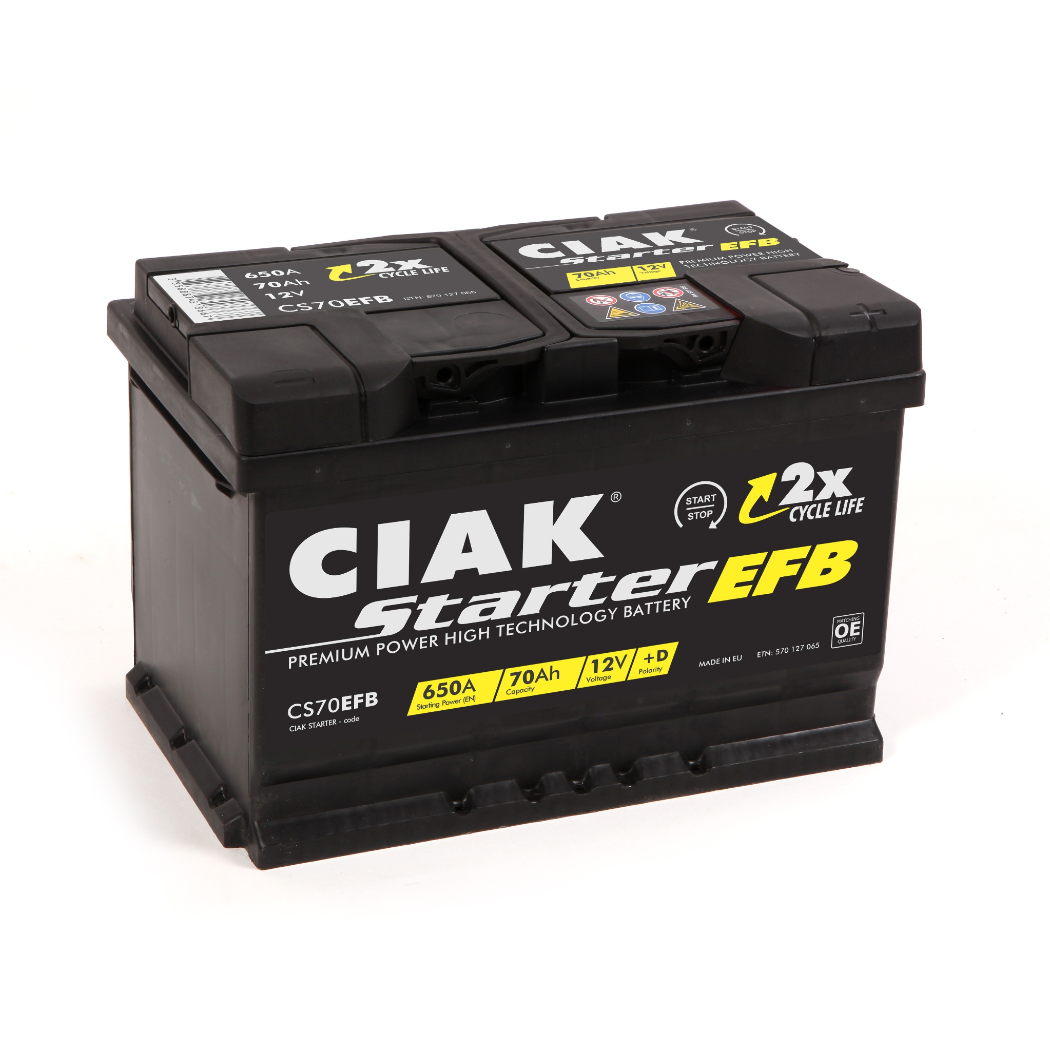AKUMULATOR CIAK STARTER EFB 12V- 70AH D+