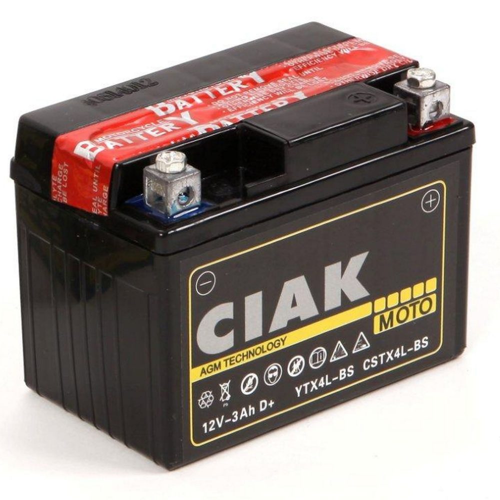 AKUMULATOR MOTO CIAK STARTER AGM 12V-3 AH D+