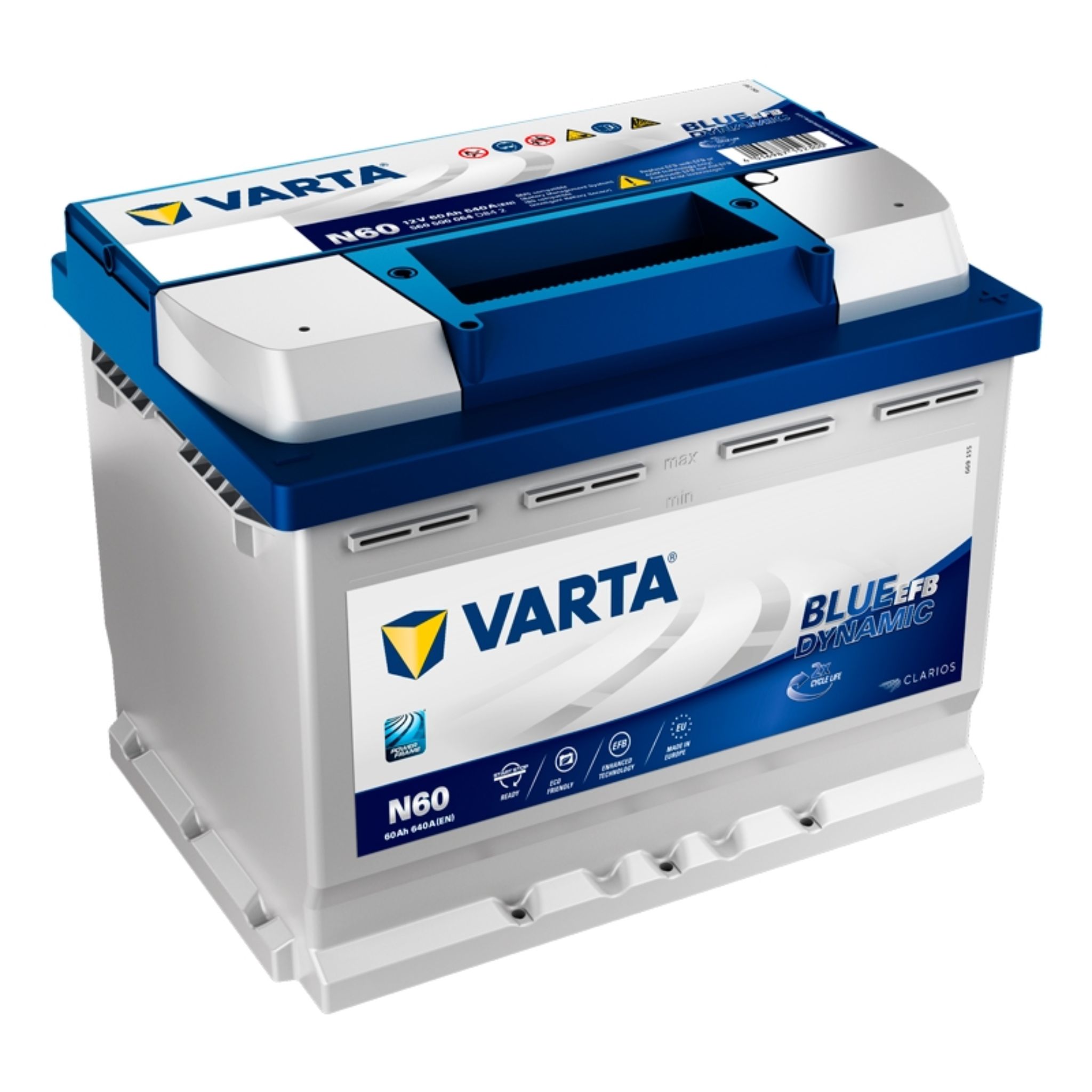 AKUMULATOR VARTA N60 BLUE DYNAMIC EFB 12V-60AH D+