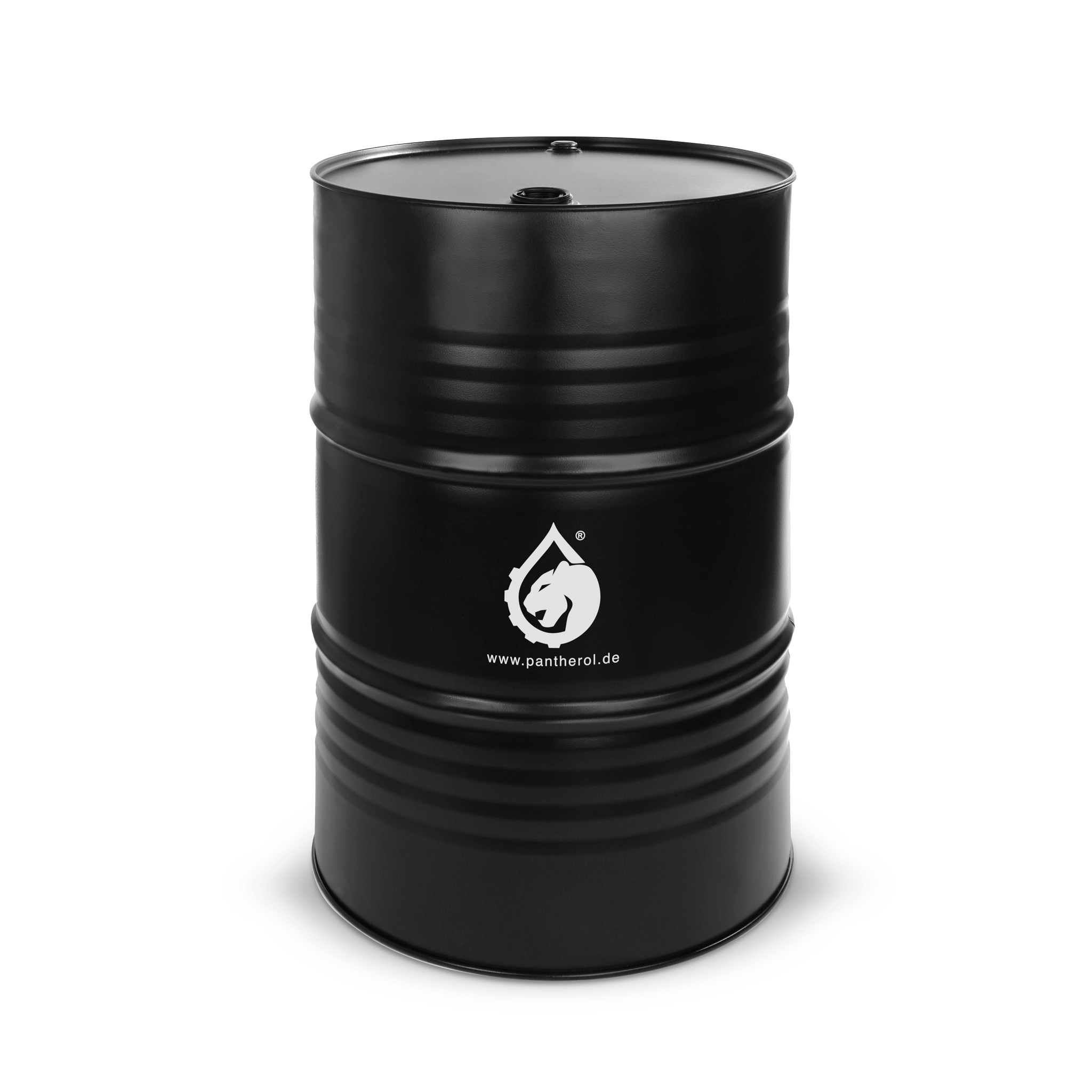 Black oil barrel on white background
