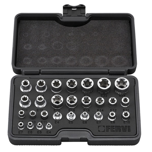 SET NASADNIH KLJUČEVA E-PROFIL(E TIP) E4-E24 28-DIJELNI FERVI