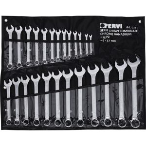 SET KOMBINIRANIH KLJUČEVA U PLATNENOM ETUIU 6-32MM 25-DIJELNI FERVI 0223