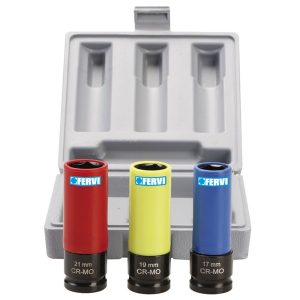 SET NASADNIH KLJUČEVA 1/2" S PLASTIČNOM ZAŠTITOM 17/19/21MM 3-DIJELNI FERVI