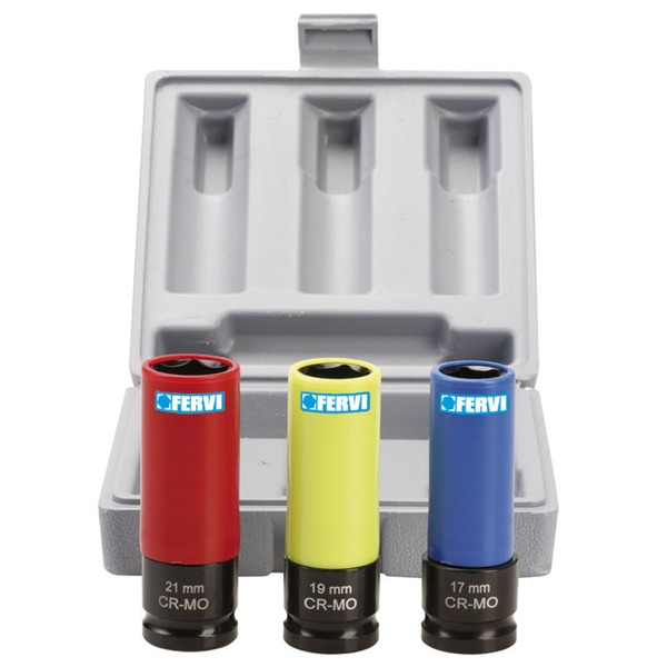 SET NASADNIH KLJUČEVA 1/2" S PLASTIČNOM ZAŠTITOM 17/19/21MM 3-DIJELNI FERVI