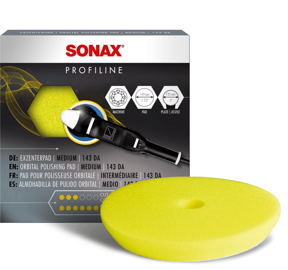 SONAX SPUŽVA ZA POLIRANJE ŽUTA "DUAL ACTION" 143 MM