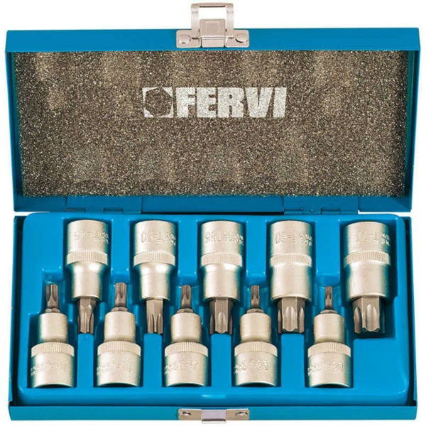 SET NASADNIH KLJUČEVA 1/2" TORX T20-T70 10-DIJELNI FERVI