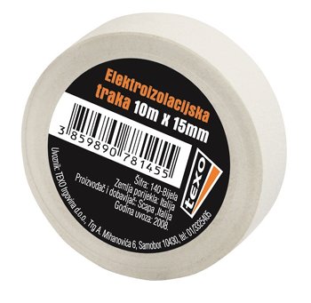 TRAKA (IZOLIR) ELEKTROIZOLACIJSKA BIJELA 15MMX10M