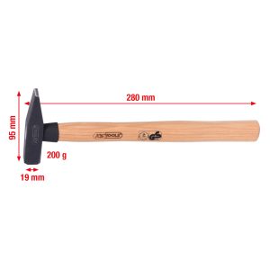 ČEKIĆ S DRVENOM DRŠKOM TEŽINE 200 GRAMA KS TOOLS 142.1320