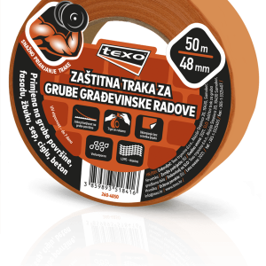 TRAKA ZAŠTITNA ZA GRUBE GRAĐEVINSKE RADOVE 48MM X 50M NARANČASTA