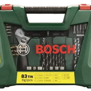 83-DIJELNI V-LINE TIN SET SVRDLA I BITOVA S LED BATERIJSKOM SVJETILJKOM I FRANCUSKIM KLJUČEM