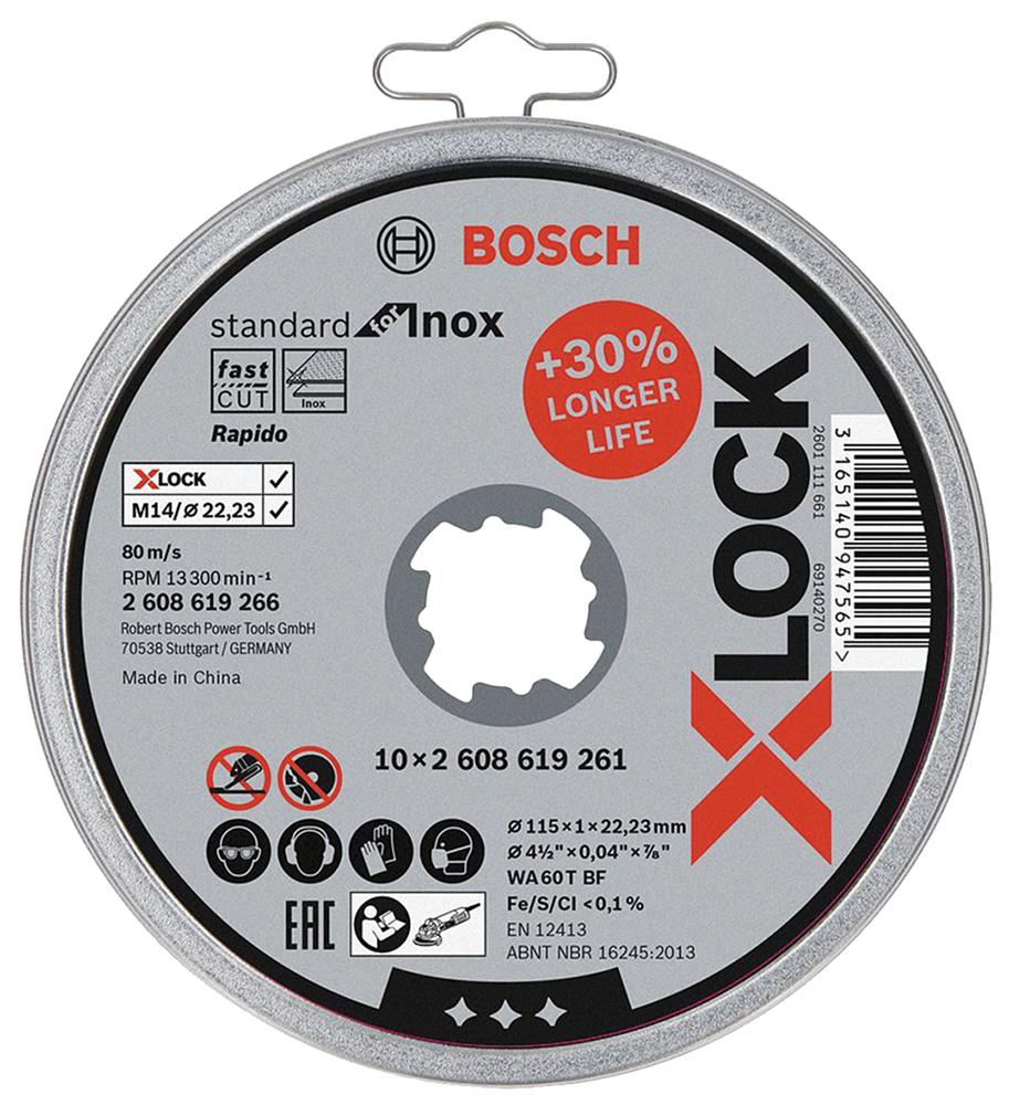 X-LOCK STANDARD FOR INOX 115X1X22.23 MM REZNA PLOČA RAVNA (10/1 LIMENKA)