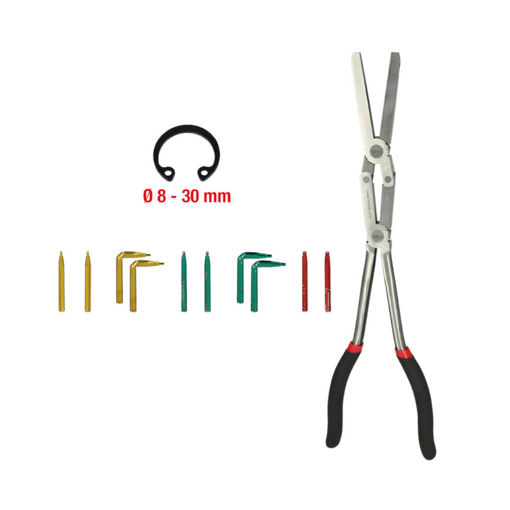 KLIJEŠTA ZA VAĐENJE VANJSKIH OSIGURAČA KS TOOLS SA ZAMJENJIVIM VRHOVIMA 8-30 MM