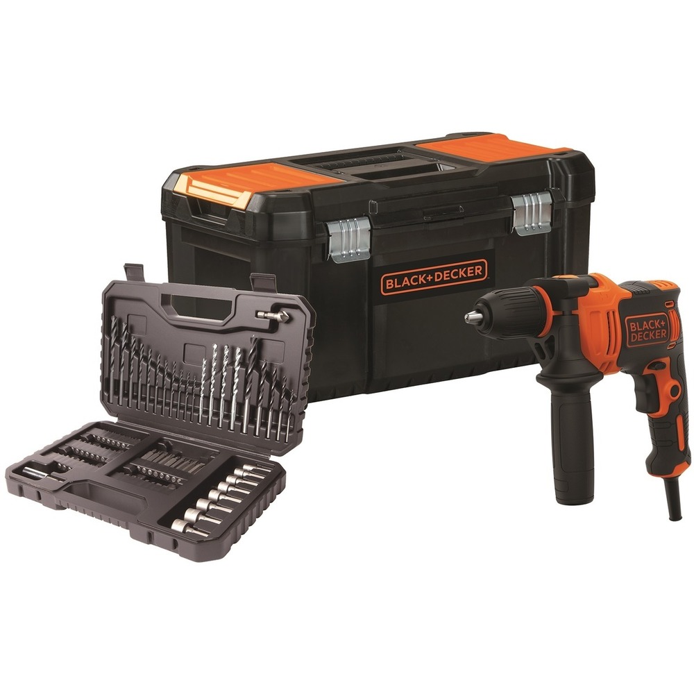 ELEKTRIČNA UDARNA BUŠILICA BLACK & DECKER BEH710KA80-QS 710W SA 80 - DIJELNIM SETOM U KOFERU