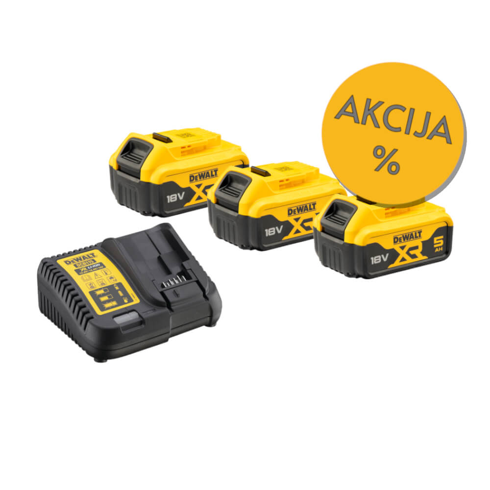 SET PUNJAČ I BATERIJE 3x5Ah DEWALT DCB115P3