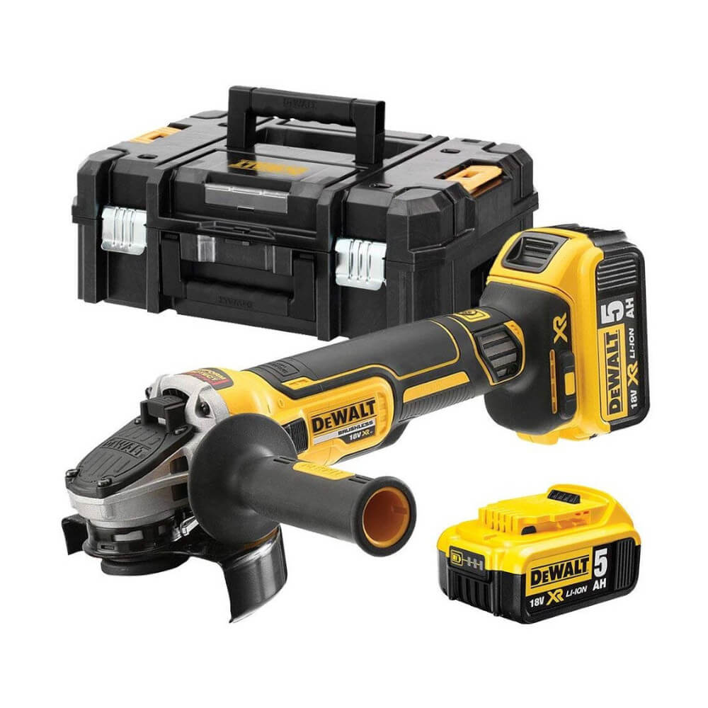 AKU BRUSILICA KUTNA DEWALT DCG405P2-QW 18 V, 5,0 Ah, S BATERIJOM I PUNJAČEM
