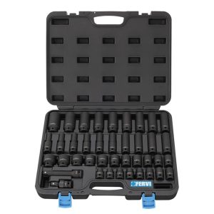 SET NASADNIH KLJUČEVA 1/2" UDARNI KRATKI/DUGI 9-30MM 40-DIJELNI U PLASTIČNOM KOVČEGU