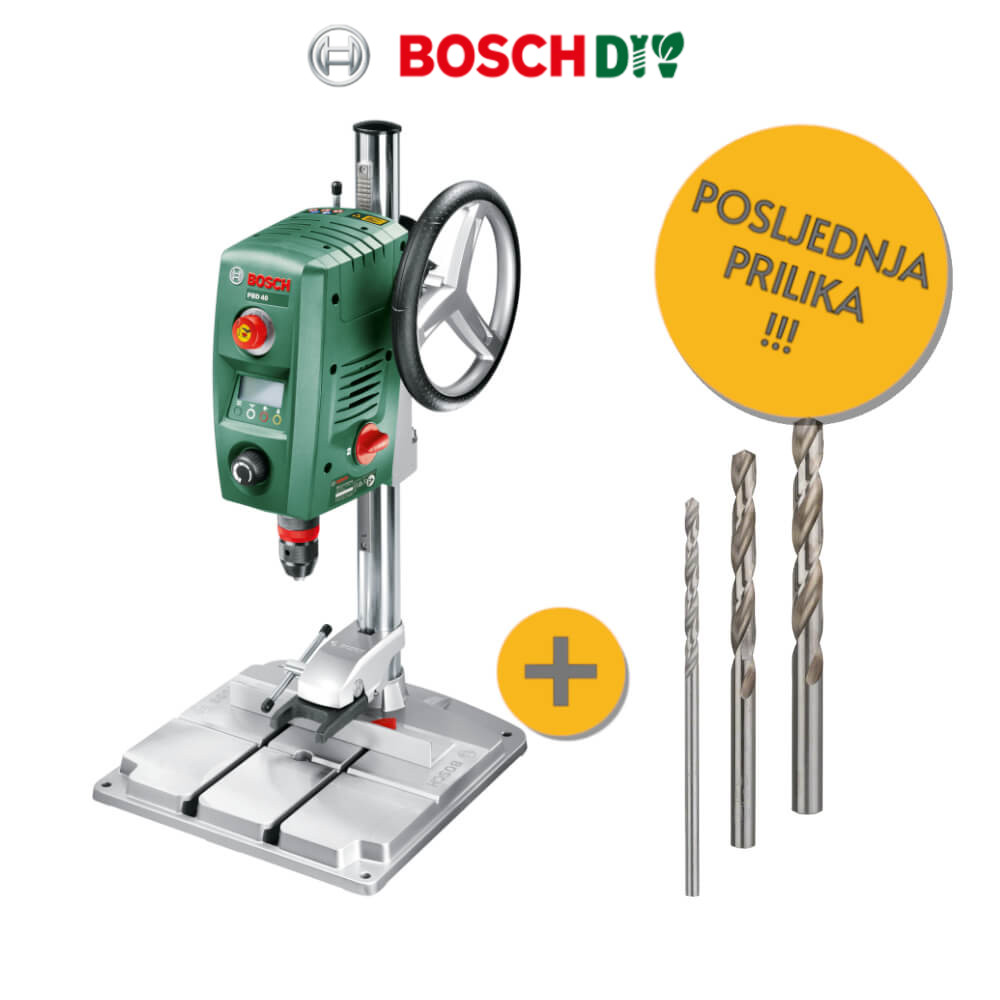 BUŠILICA STUPNA BOSCH DIY PBD 40 710W + SVRDLA ZA METAL HSS-G 1,5-13mm 25/1